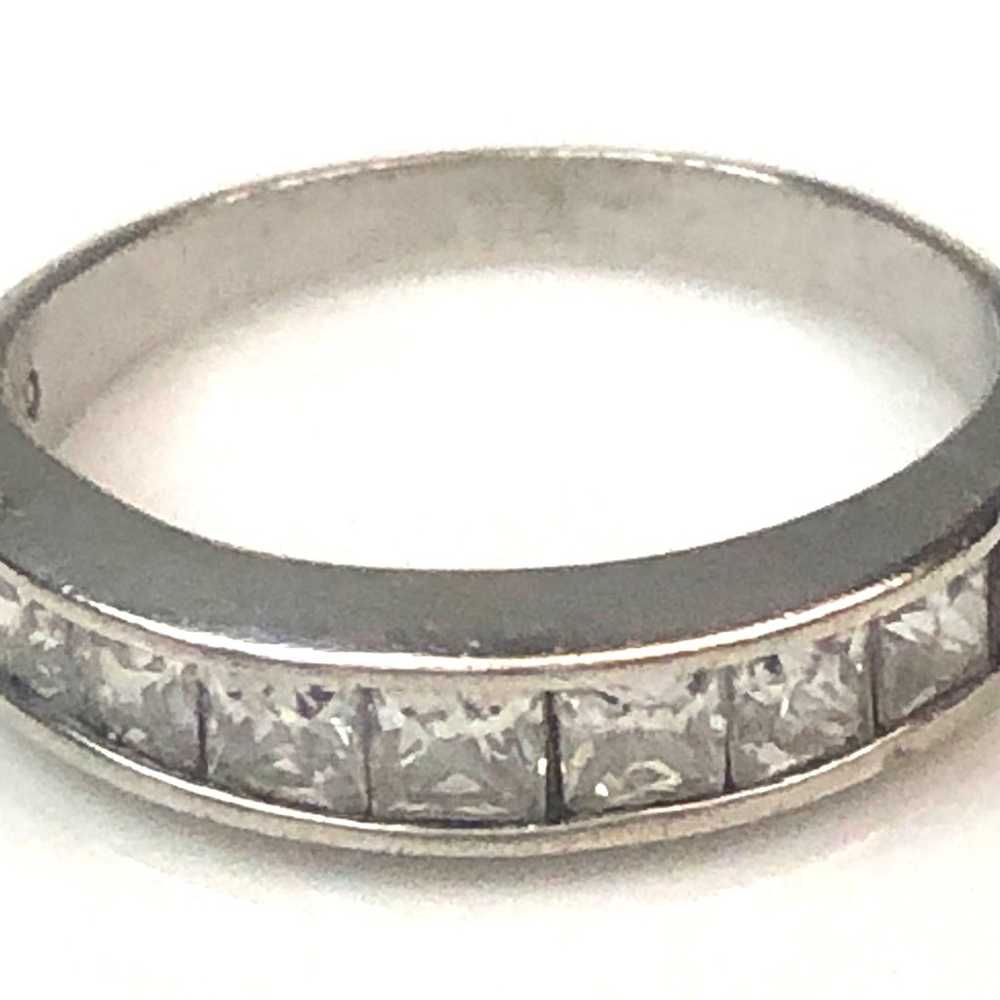 Vintage Cubic Zirconia Sterling Silver Stacking R… - image 3