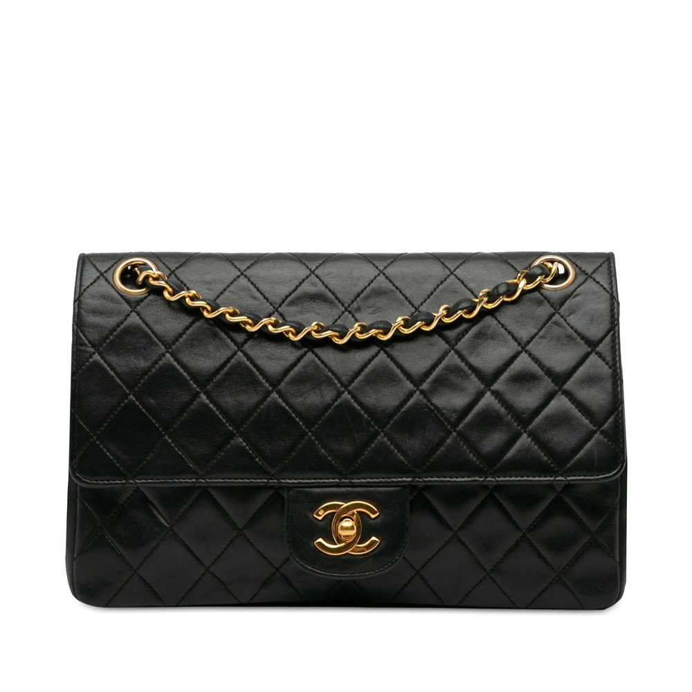 Black Chanel Medium Quilted Lambskin Double Flap … - image 1