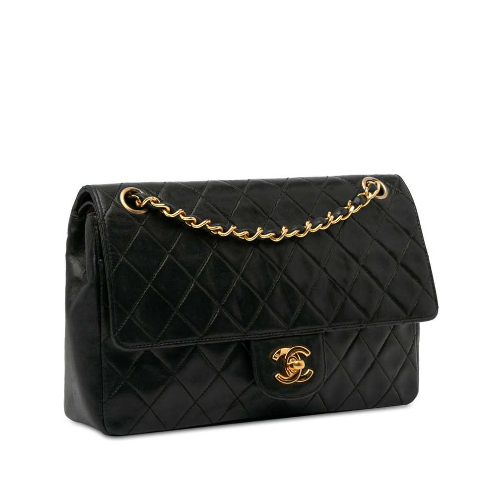 Black Chanel Medium Quilted Lambskin Double Flap … - image 2