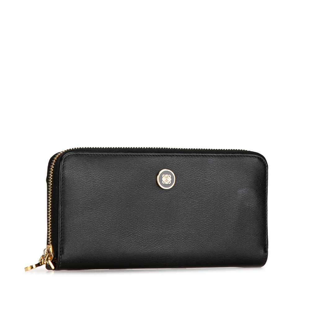 Black LOEWE Anagram Leather Long Wallet - image 2