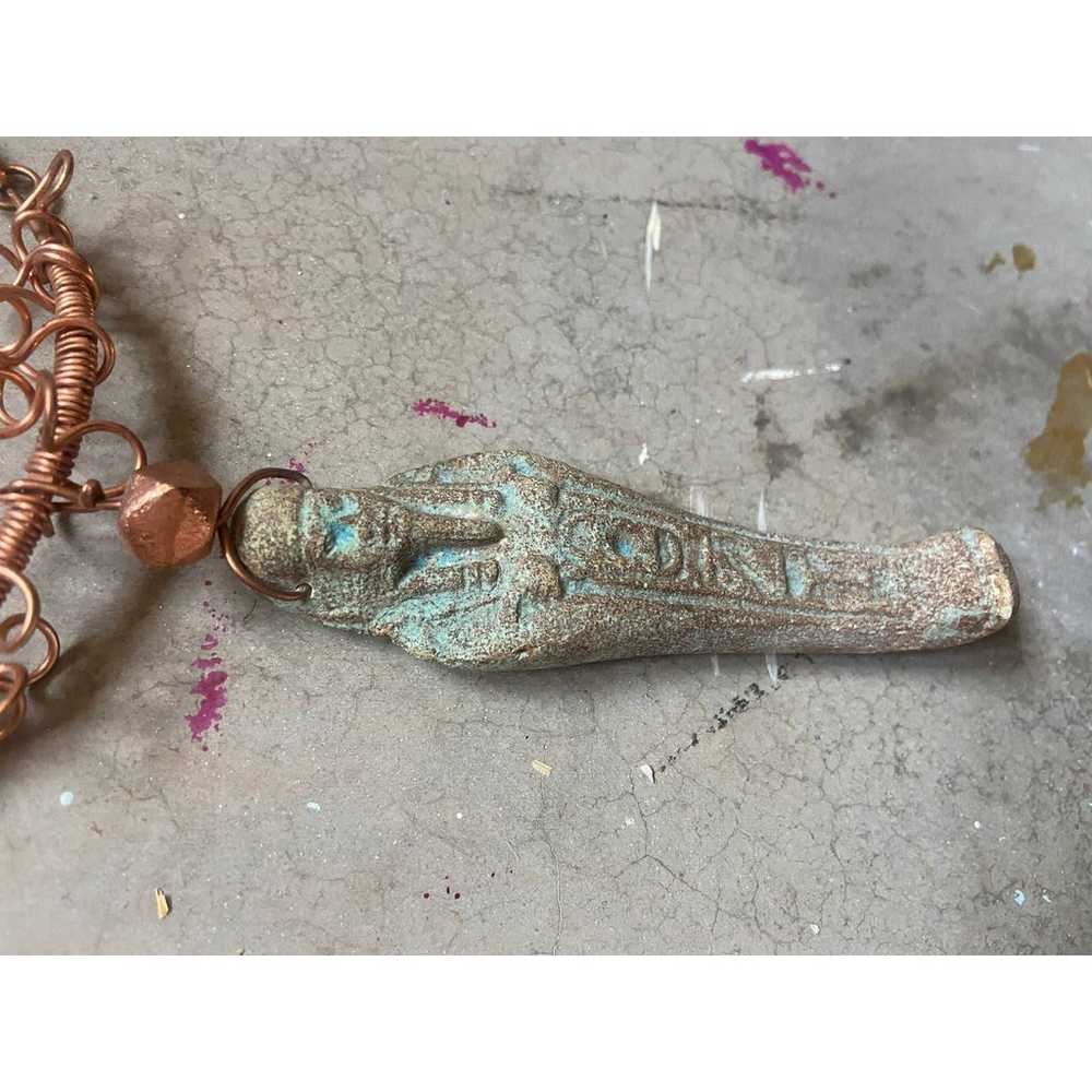 Vintage Necklace Artisan Copper Hand made, Mummy … - image 6