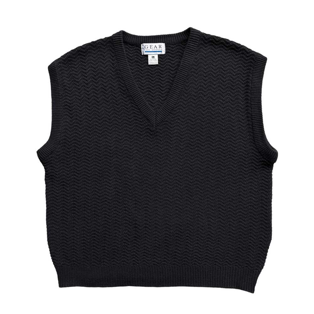 Woven cotton sweater vest large - image 1