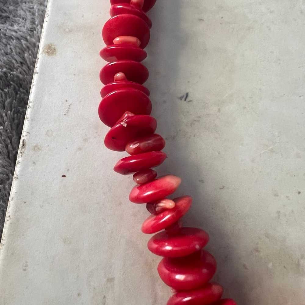 Vintage Red Coral Necklace - image 3