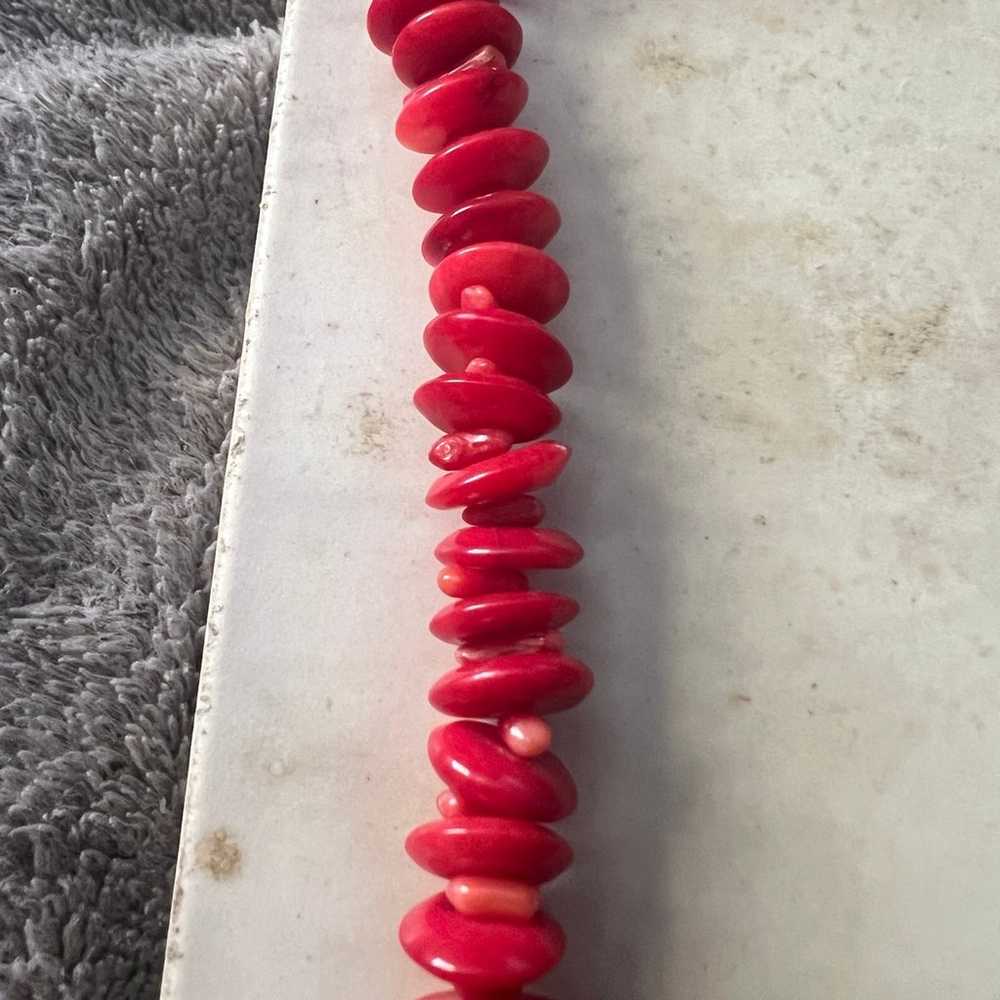 Vintage Red Coral Necklace - image 4