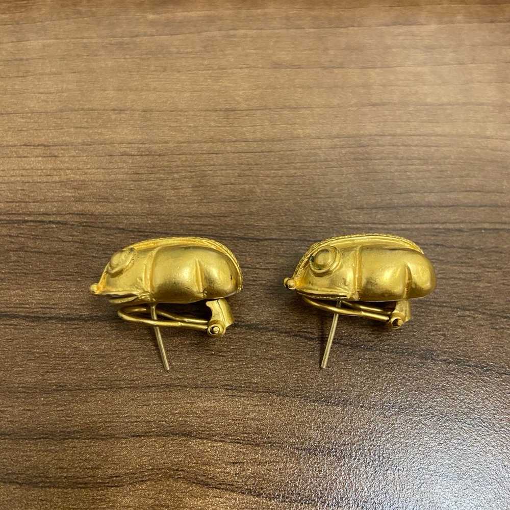 Aztec Gold Frog Earrings - image 2