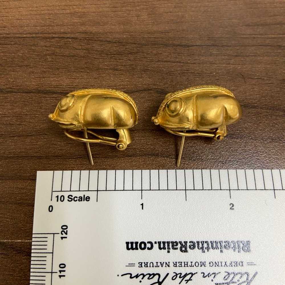 Aztec Gold Frog Earrings - image 4