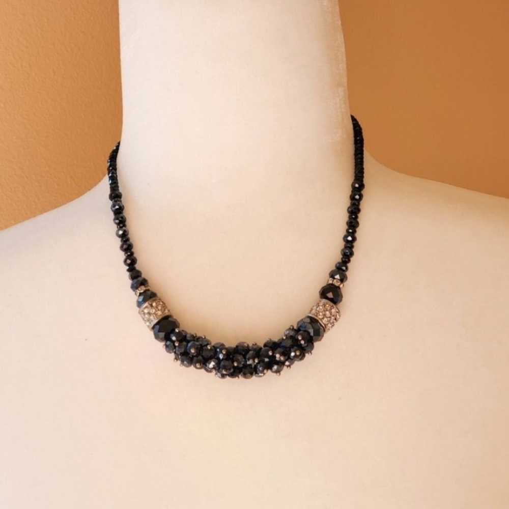 Gorgeous vintage navy blue sparkly necklace - image 2