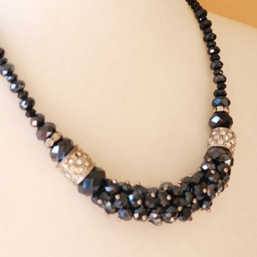 Gorgeous vintage navy blue sparkly necklace - image 4