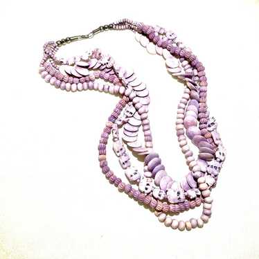 Vintage Multistrand Purple Necklace