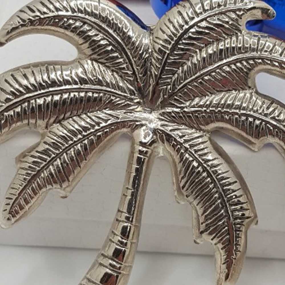 #748, Vintage set Earrings & Brooch PALMTREES RAR… - image 4