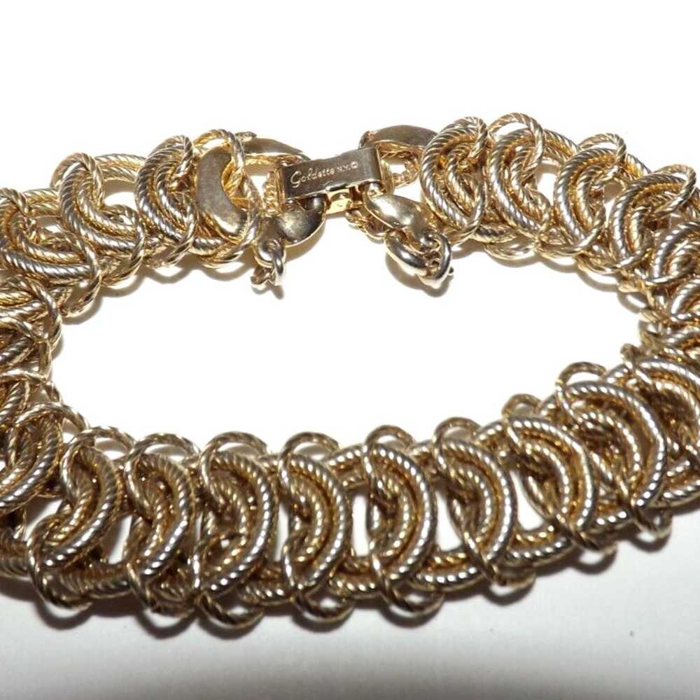 Vintage Goldette Bracelet Linked Chain Gold Tone … - image 1