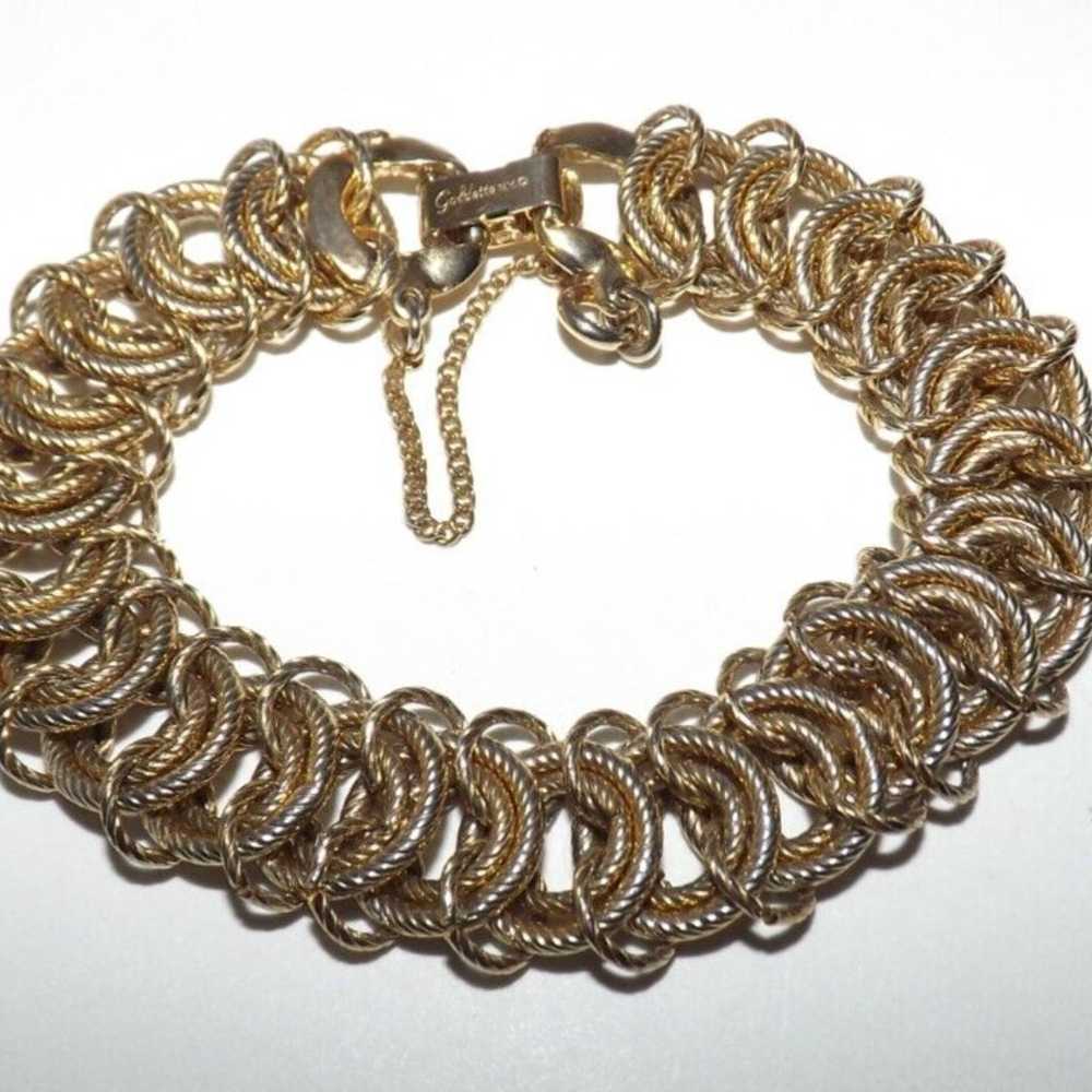 Vintage Goldette Bracelet Linked Chain Gold Tone … - image 5