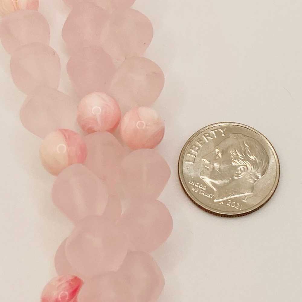 Gorgeous vintage pink Sakura beaded necklace - image 5