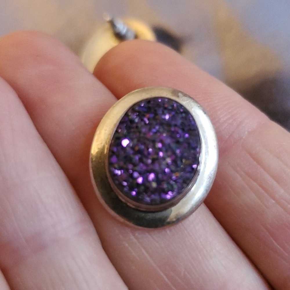 Vintage 925 Jay King DTR Mine Finds Purple Druzy … - image 4