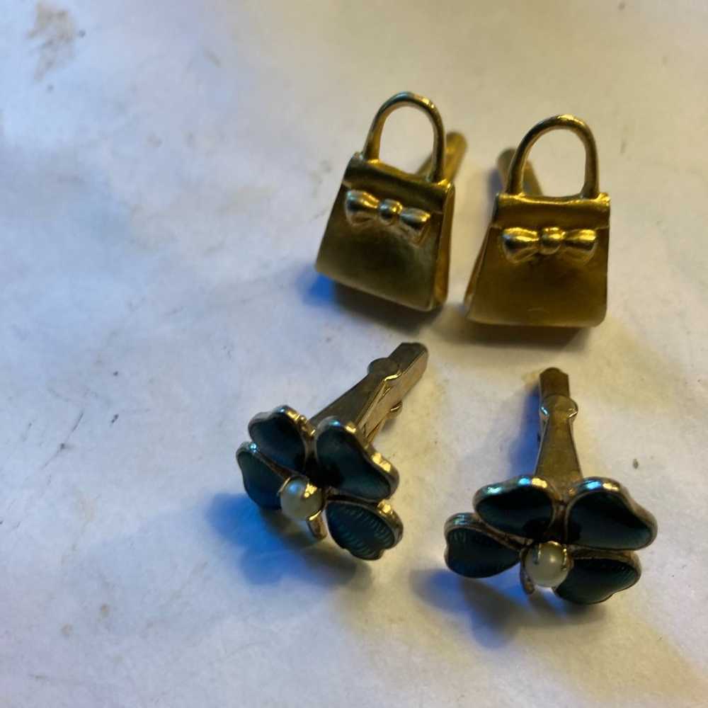 2 pairs of ladies Mid Century cufflinks - image 2