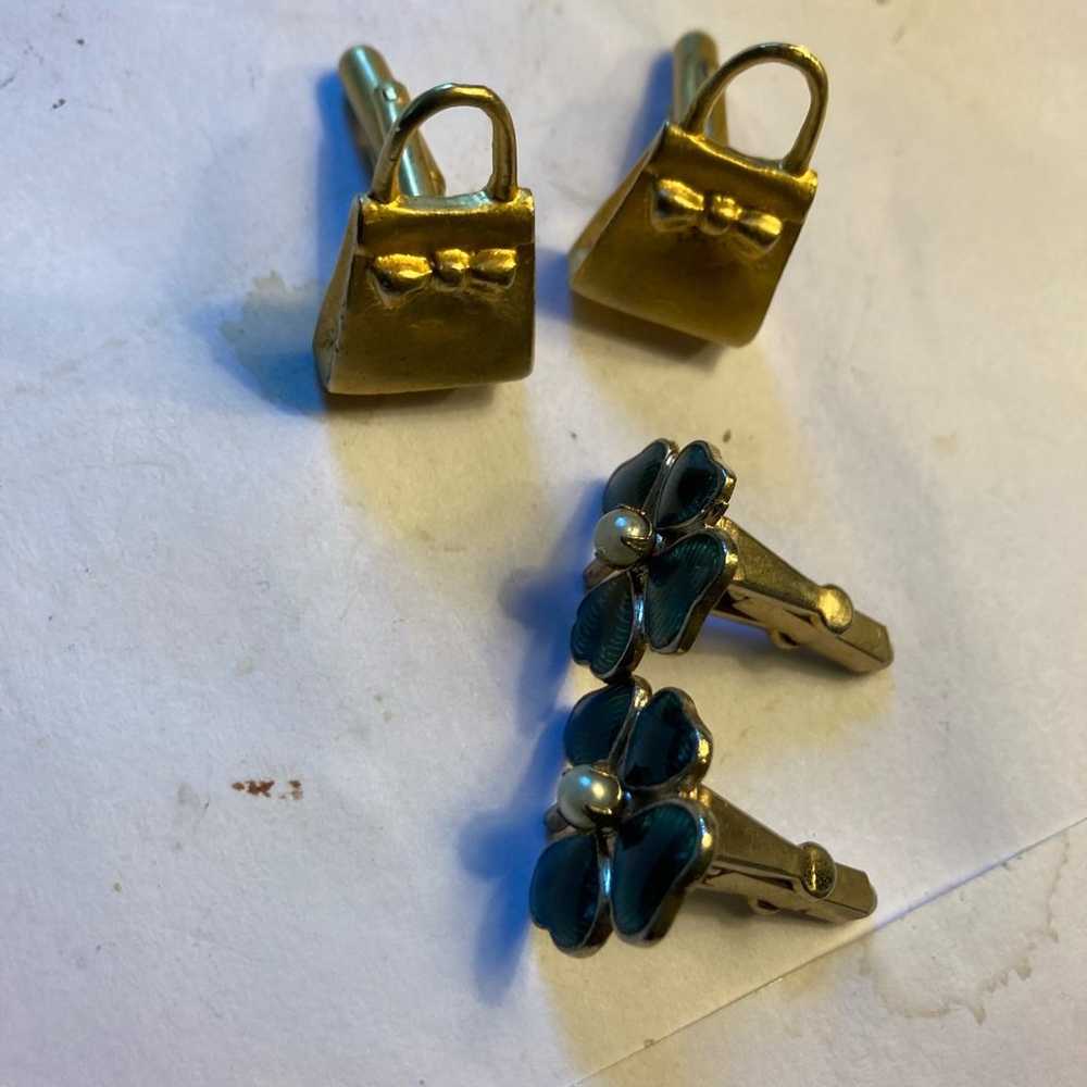 2 pairs of ladies Mid Century cufflinks - image 6