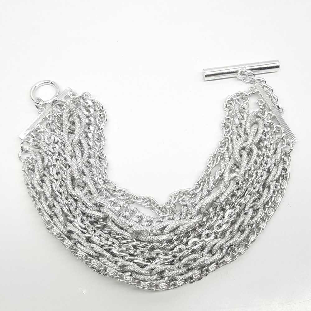 Layered chain 10 strand bracelet vintage - image 1