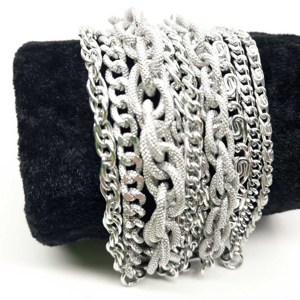 Layered chain 10 strand bracelet vintage - image 2