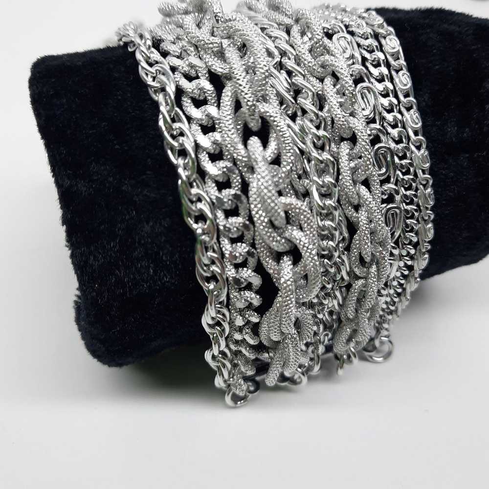 Layered chain 10 strand bracelet vintage - image 3