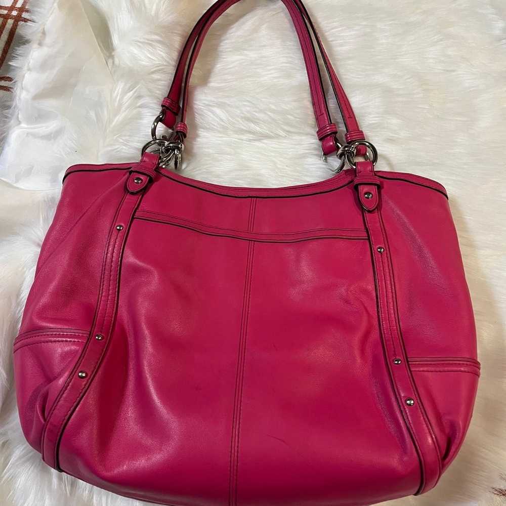 Vintage COACH Leather Rose Pink ALEXANDRA Shoulde… - image 2