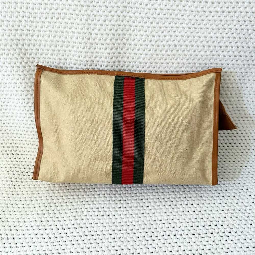 Mr. Roberts Vintage Beige Green Red Stripe Design… - image 1