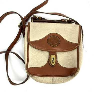 Vintage Dooney & Bourke Bag Pebbled Leather Beige… - image 1