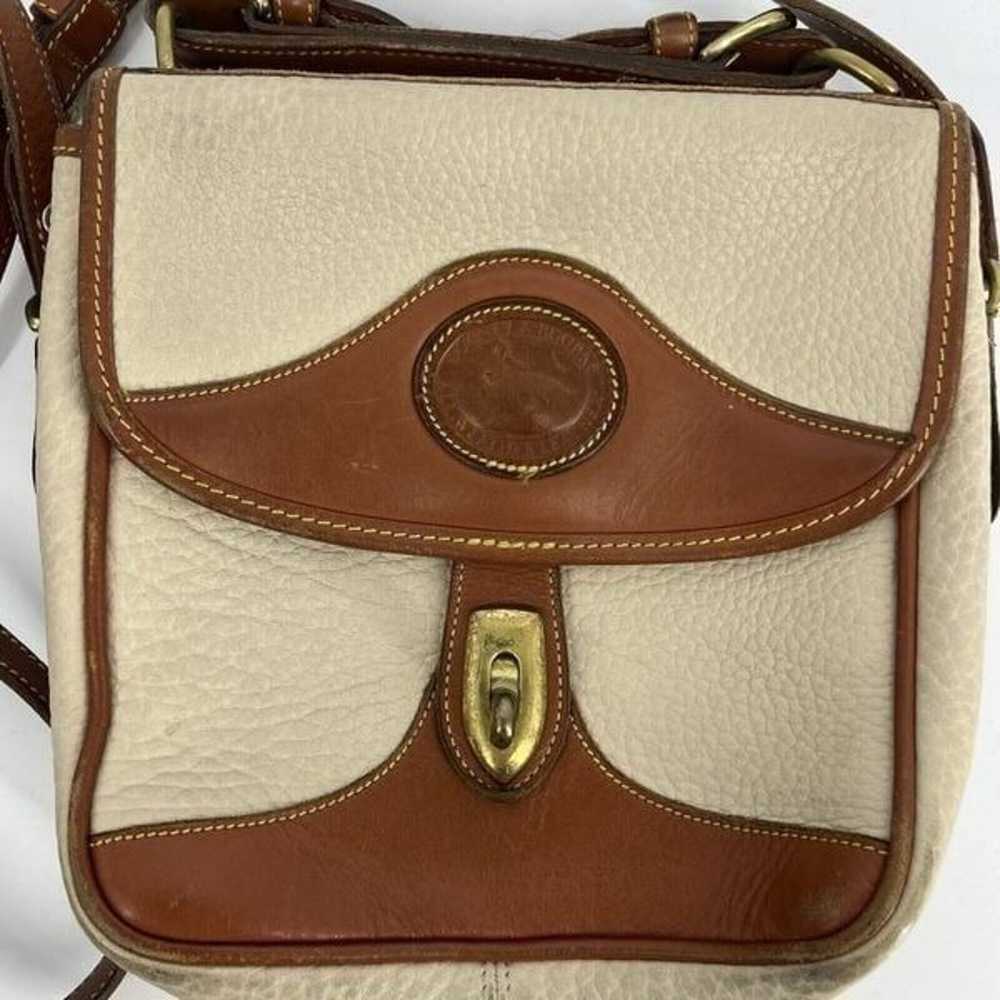 Vintage Dooney & Bourke Bag Pebbled Leather Beige… - image 2