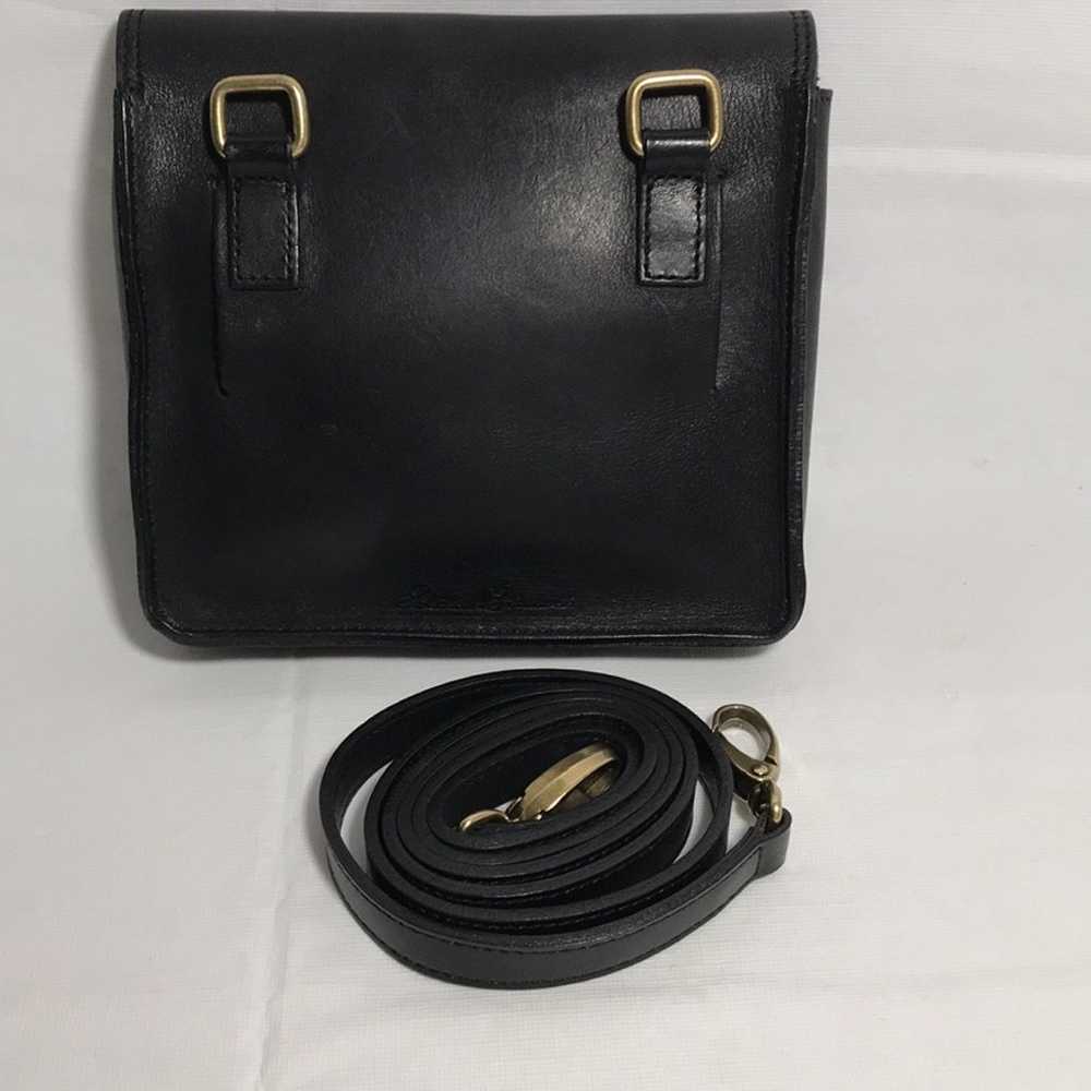 Eddie Bauer Vintage Black Leather Crossbody Conve… - image 3