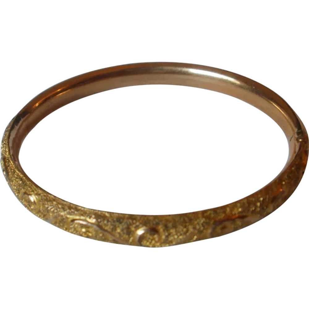 Victorian Era Gold Filled Bangle Bracelet - image 1