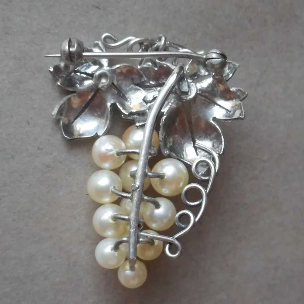 Mid Century Japan Akoya Pearls Sterling Silver Pe… - image 5