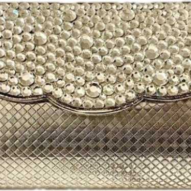 VINTAGE/H2F RICHJEWEL SILVER METAL JEWEL CLUTCH EV