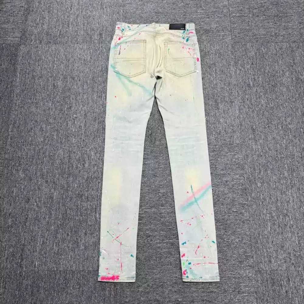 Amiri Amiri blue splashed ink ripped jeans - image 2