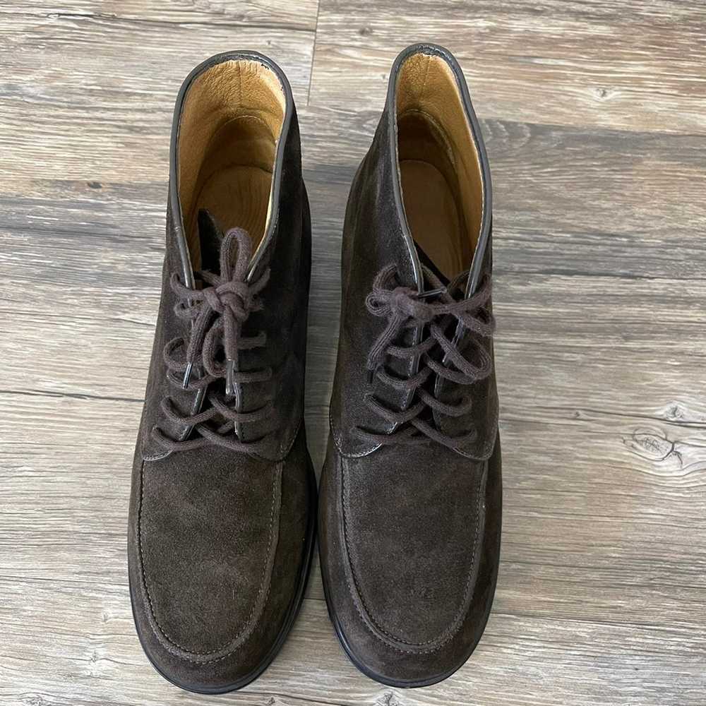 ANN TAYLOR DARK BROWN SUEDE LACE-UP VINTAGE STYLE… - image 6