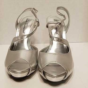 Vintage LuLu Townsend Platform Silver Sling Back S