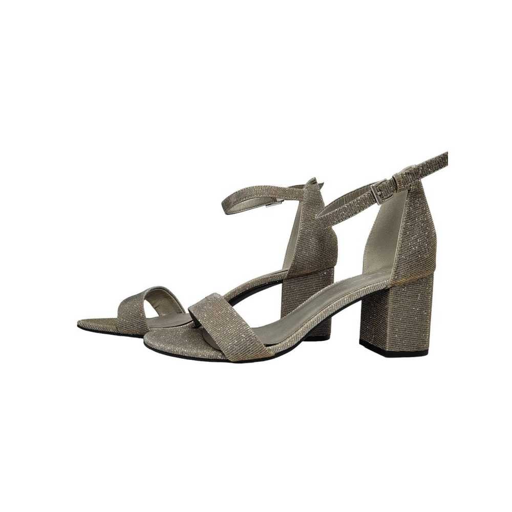 CL Laundry Gold Silver Square Heel Ankle Strap Op… - image 6