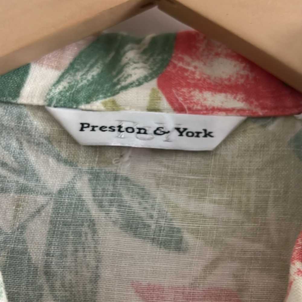 Preston & York 100% Linen Blouse - Multi / Tropic… - image 2