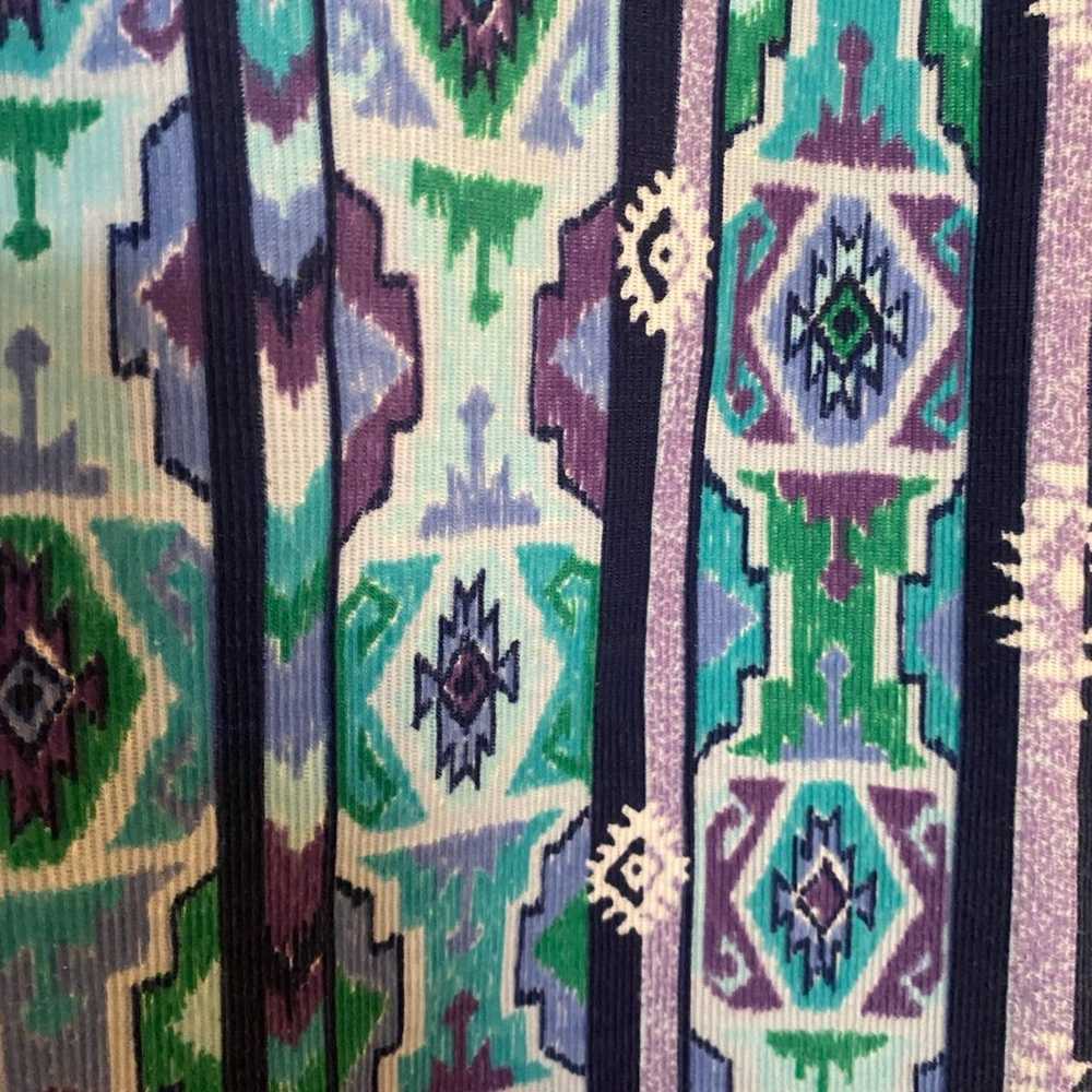 Vintage 90 Design Teal and Purple Aztec Print Blo… - image 5