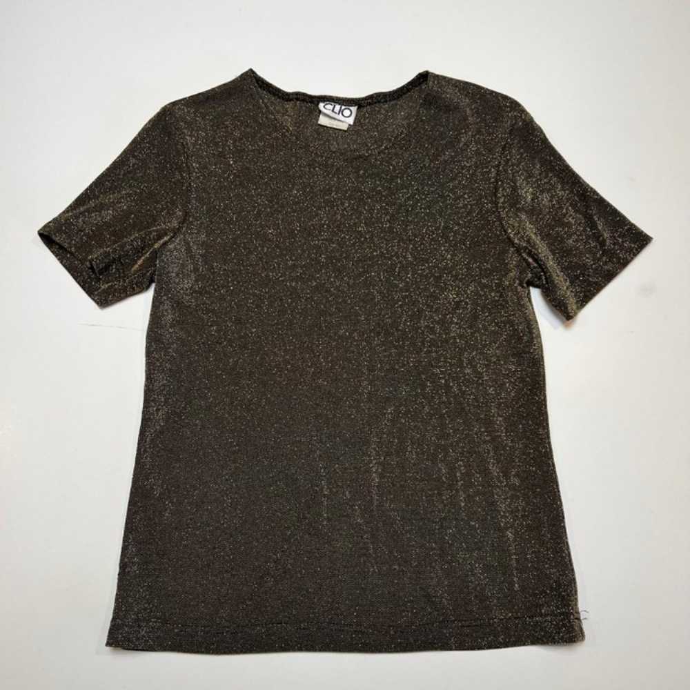 Vintage 80s-90s Gold Metallic Shimmer Top - image 2