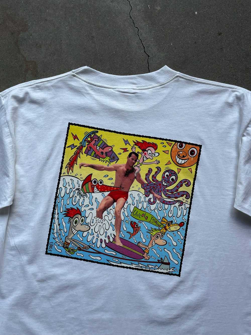 90's Uncola Island Surfing T-Shirt—[XL] - image 3