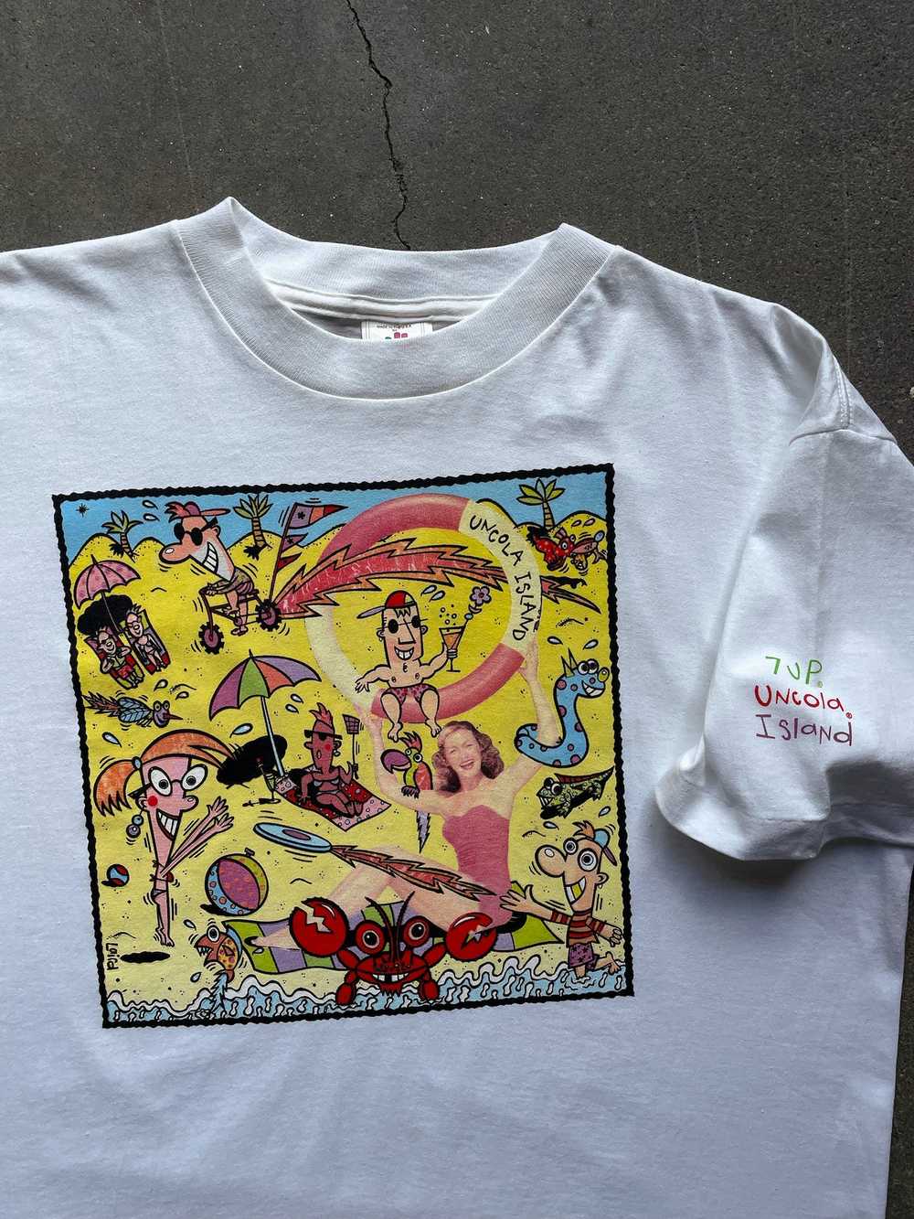 90's Uncola Island Surfing T-Shirt—[XL] - image 4