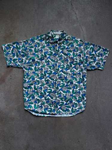 90's Columbia Sports Short Sleeve Fish Shirt—[XL]