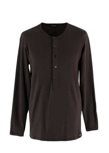 Managed by hewi Tom Ford Brown Cotton Henley T-Sh… - image 1