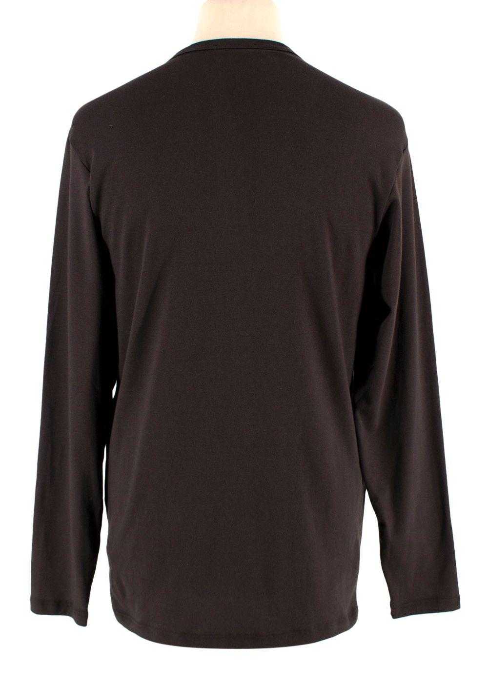 Managed by hewi Tom Ford Brown Cotton Henley T-Sh… - image 2