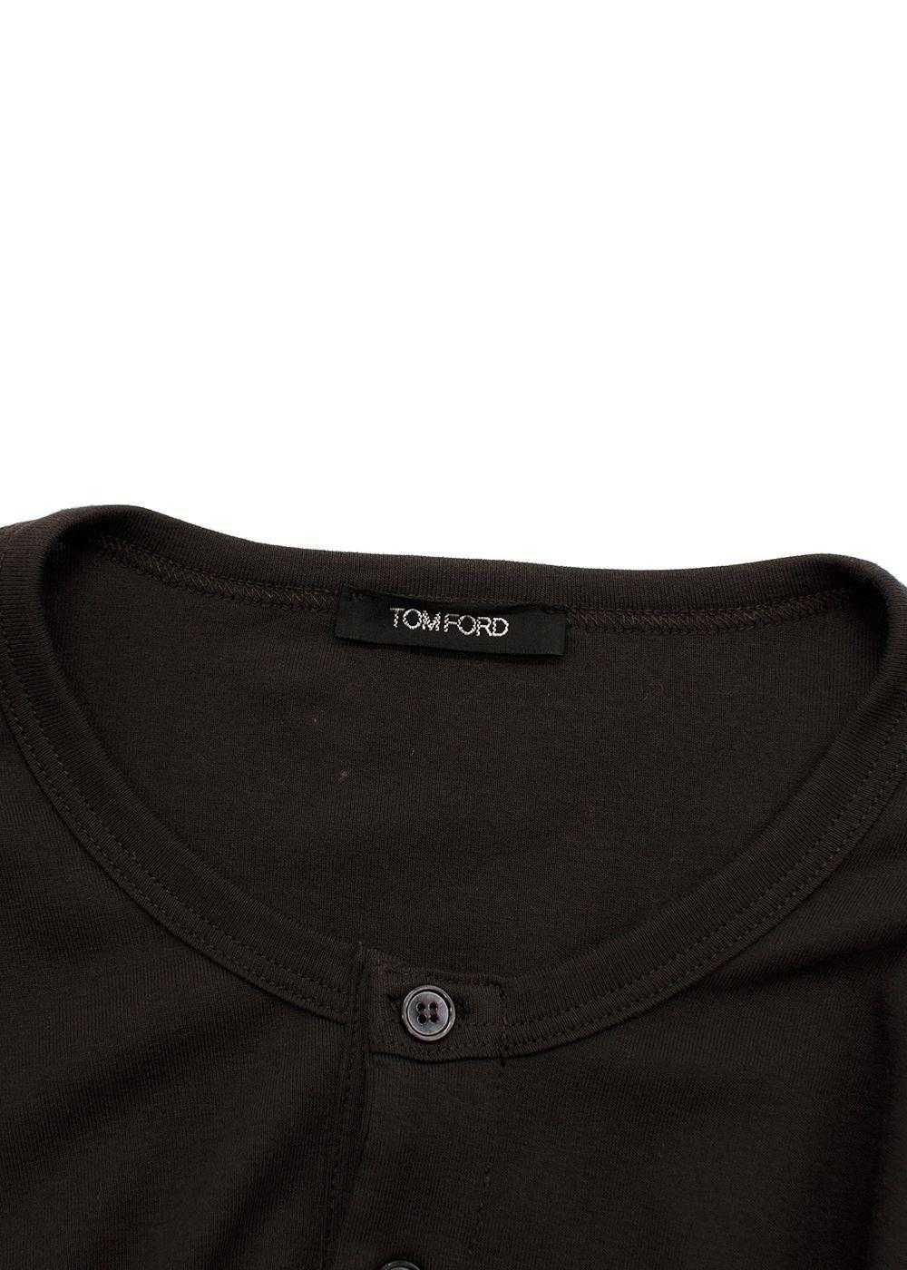 Managed by hewi Tom Ford Brown Cotton Henley T-Sh… - image 4