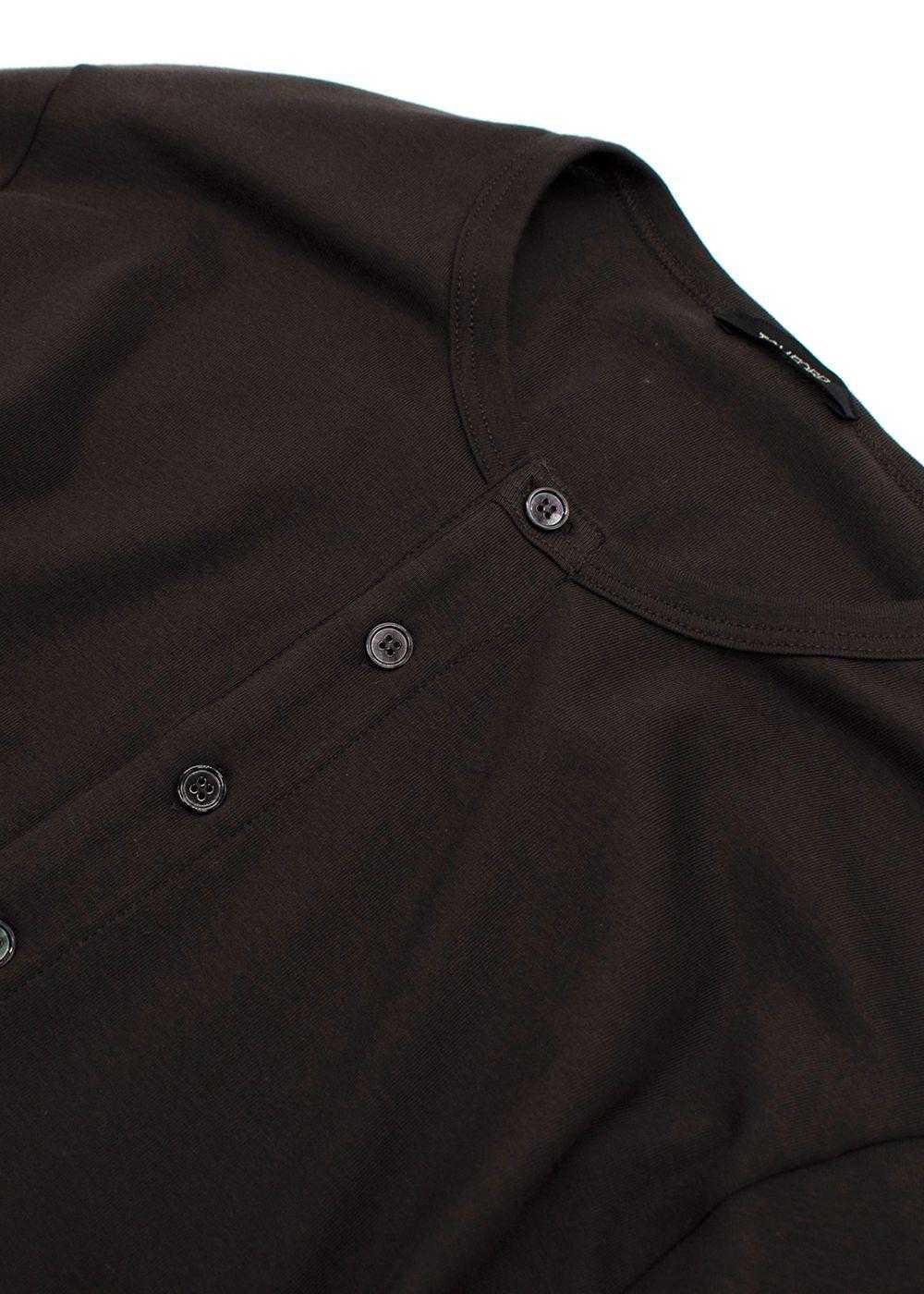 Managed by hewi Tom Ford Brown Cotton Henley T-Sh… - image 7