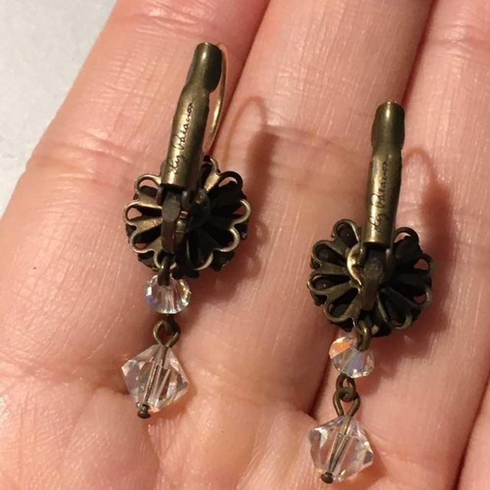 Liz paiacios Vintage rhinestone flower Earrings - image 3