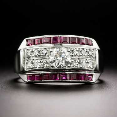 Art Deco Diamond and Ruby Band Ring