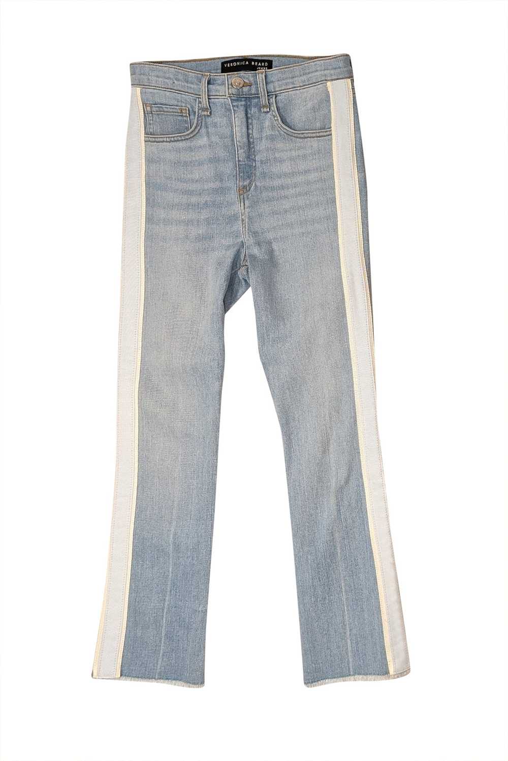 Veronica Beard - Light Wash Kick Flare Jeans w/ S… - image 1