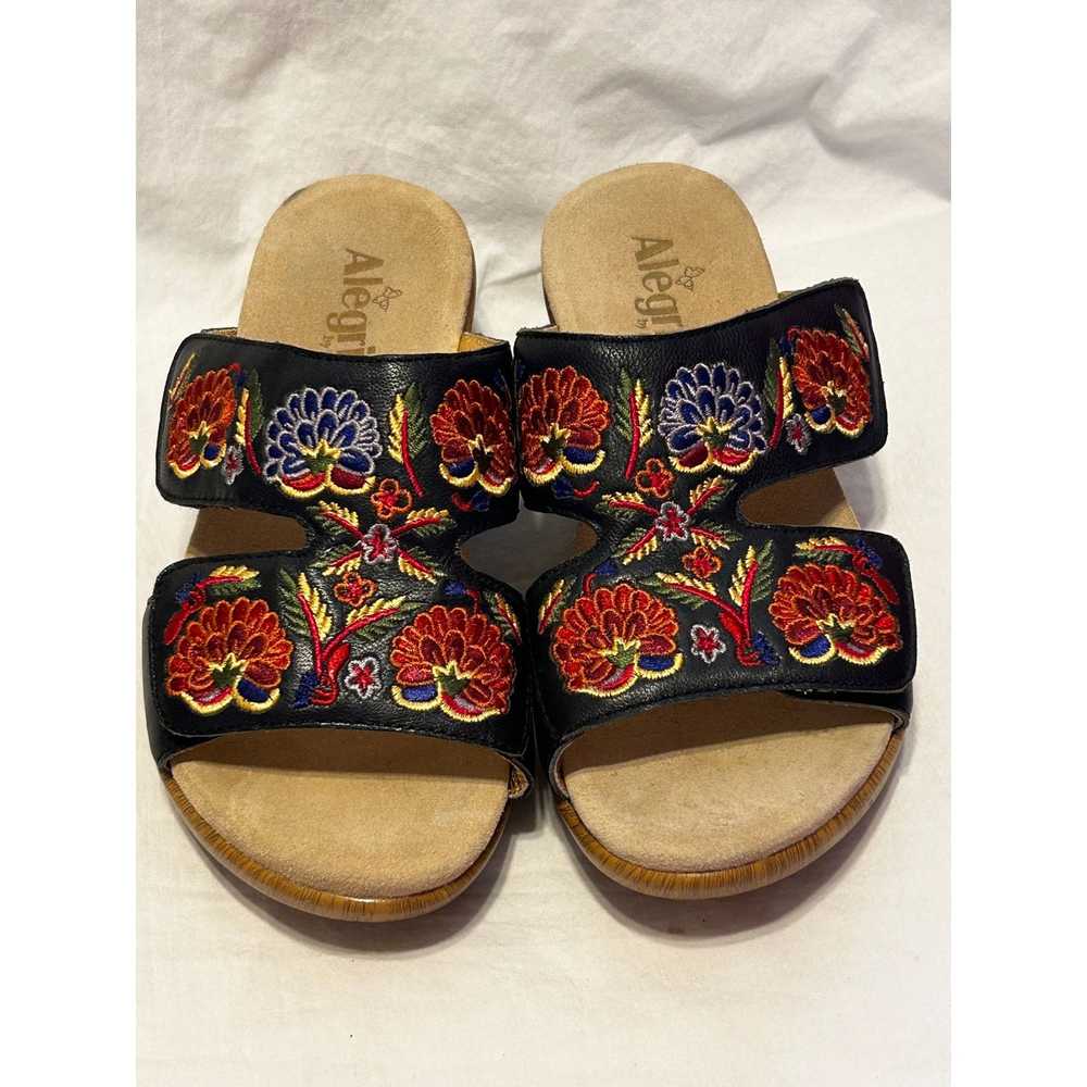 Other Alegria Lin Leather Embroidered Wedge Sanda… - image 3