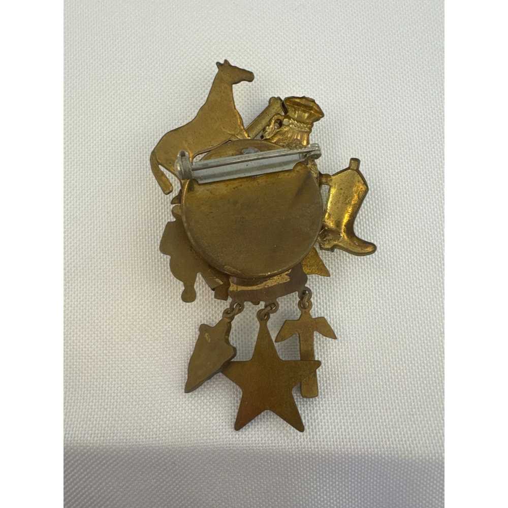 Vintage Vintage 1960s 1970s Cowboy Western Brooch - image 2